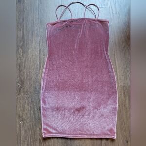 Pretty Little Thing Pink Velvet Dress